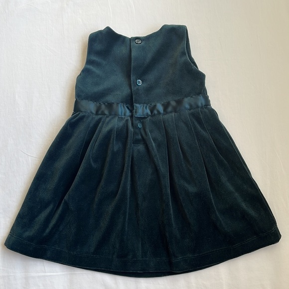 Carter's Baby Girl's Green Velvet Holiday Party Dress Size 12 Months - Picture 7 of 9